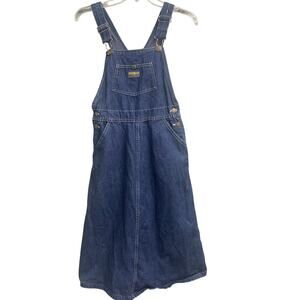 OshKosh B’Gosh Vestbak Vintage 80s Overall Denim Blue Dress Jumper Size 7